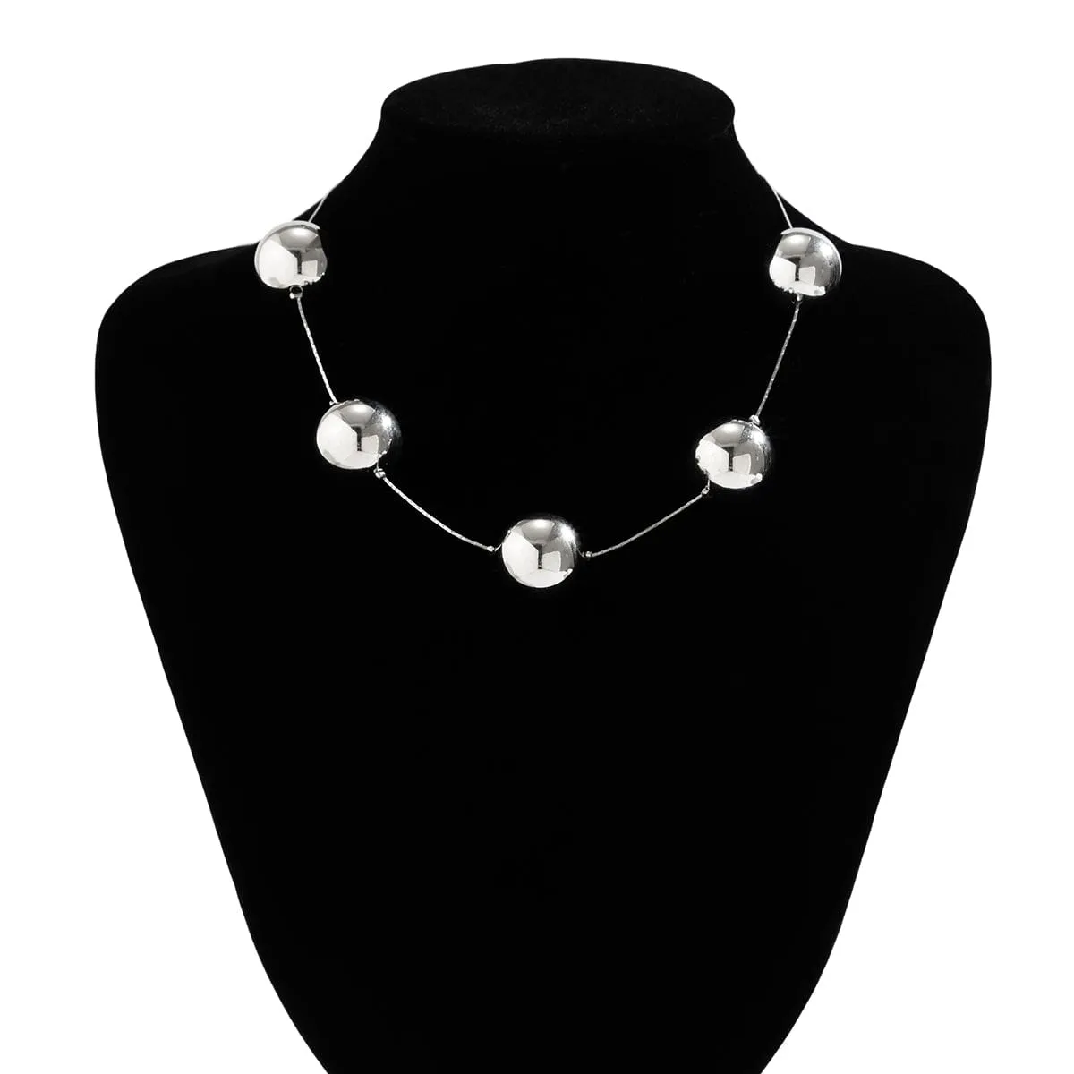 Elegant Five Ball String Chain Necklace
