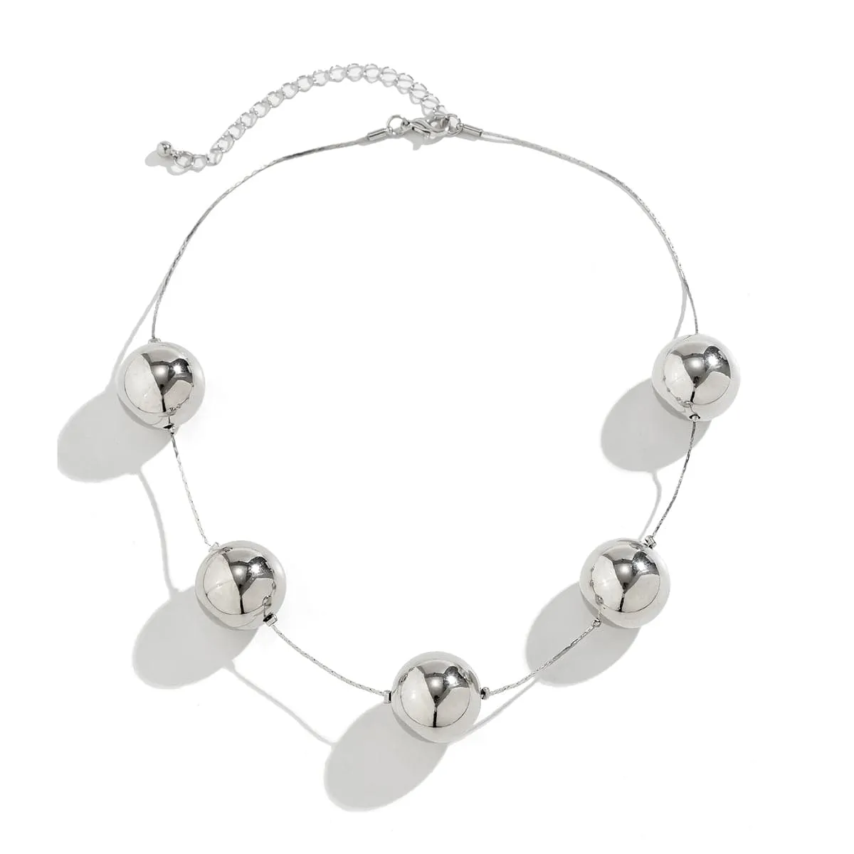Elegant Five Ball String Chain Necklace