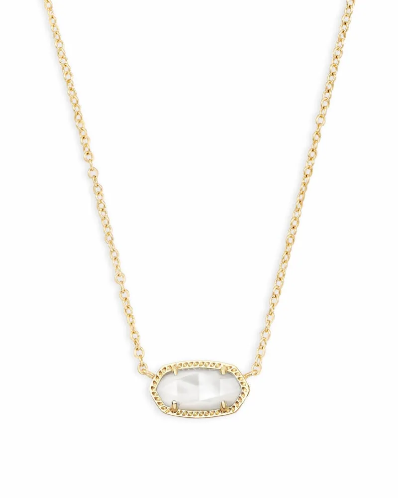 Elisa Gold Pendant Necklace In Ivory Pearl