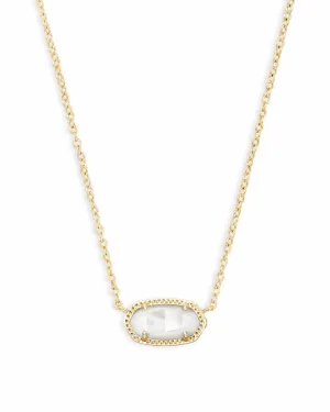Elisa Gold Pendant Necklace In Ivory Pearl