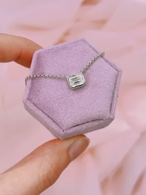 Emerald Cut Moissanite Necklace