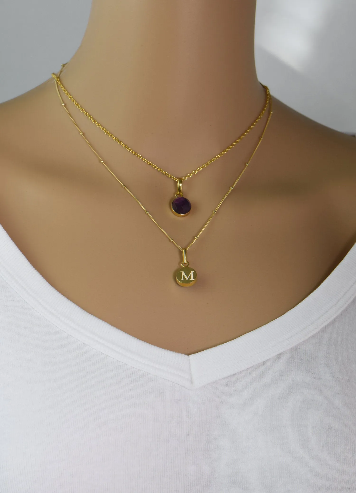 Engraved Birthstone Necklace
