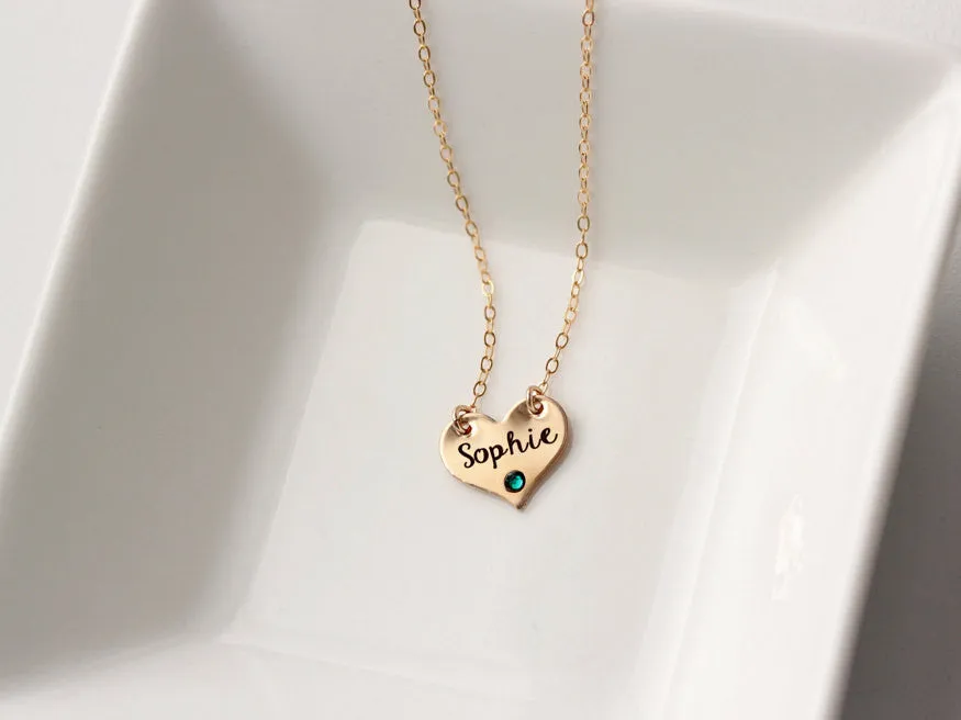 Engraved Heart Choker Necklace