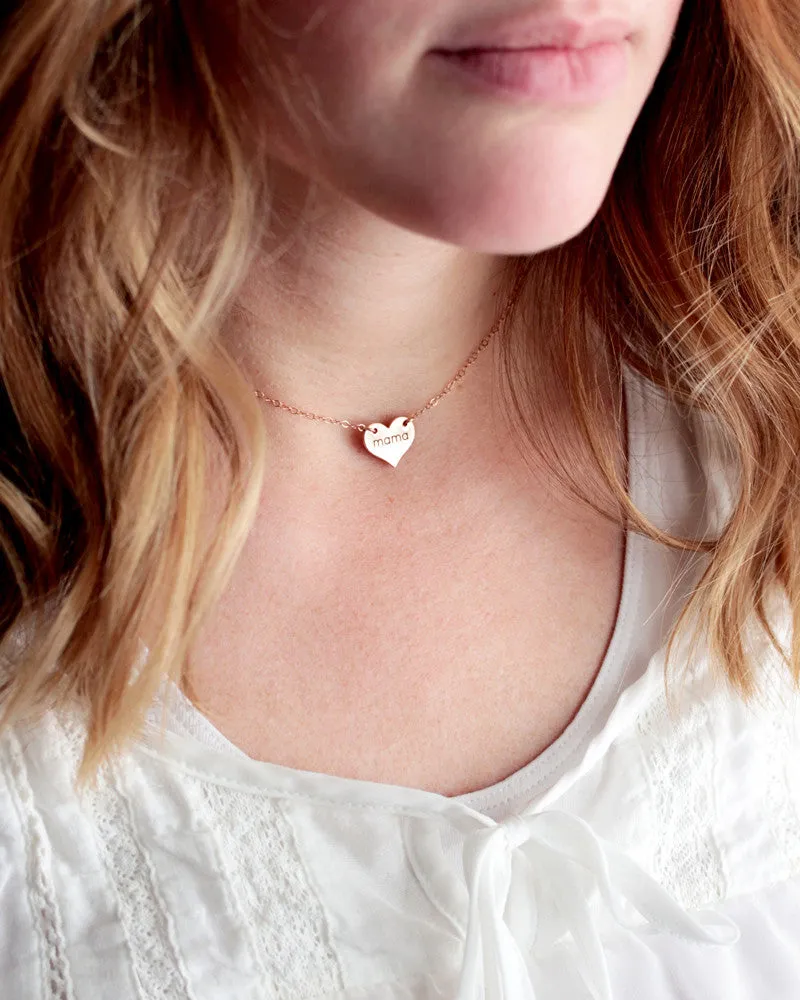 Engraved Heart Choker Necklace