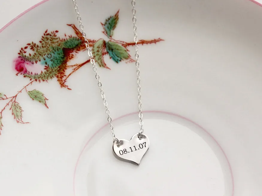 Engraved Heart Choker Necklace