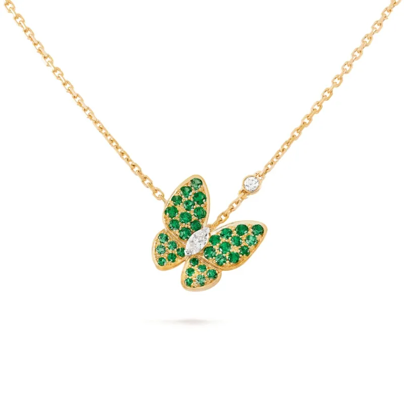 Enhanced Butterfly Pendant Necklace