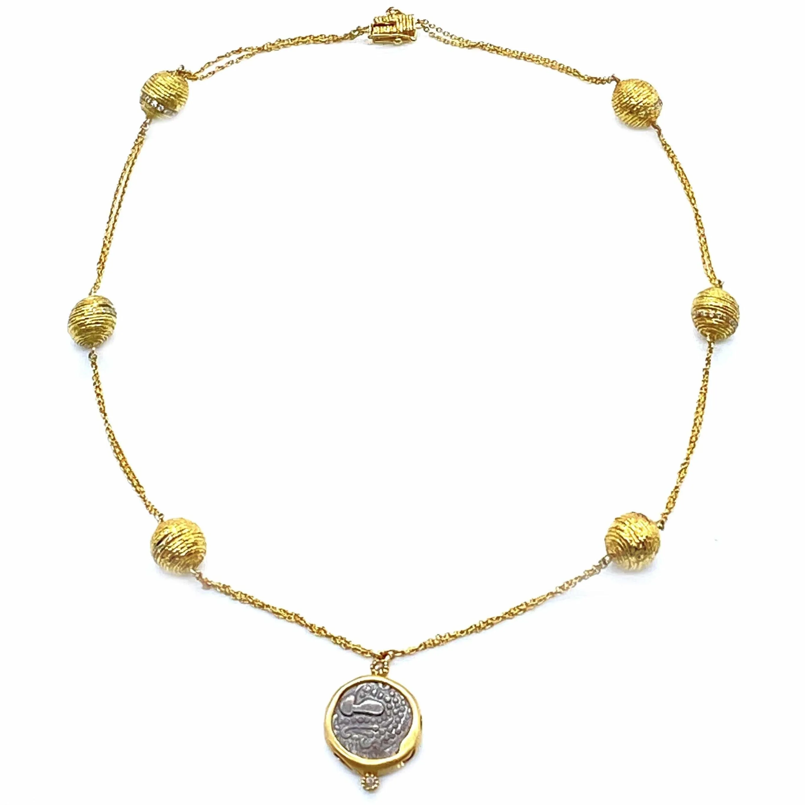 Eternity 20K Diamond Spheres and Coin Necklace
