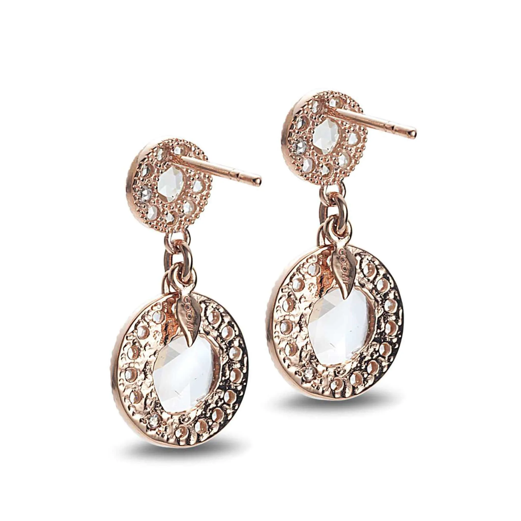Eternity Rose Gold Drop Earrings