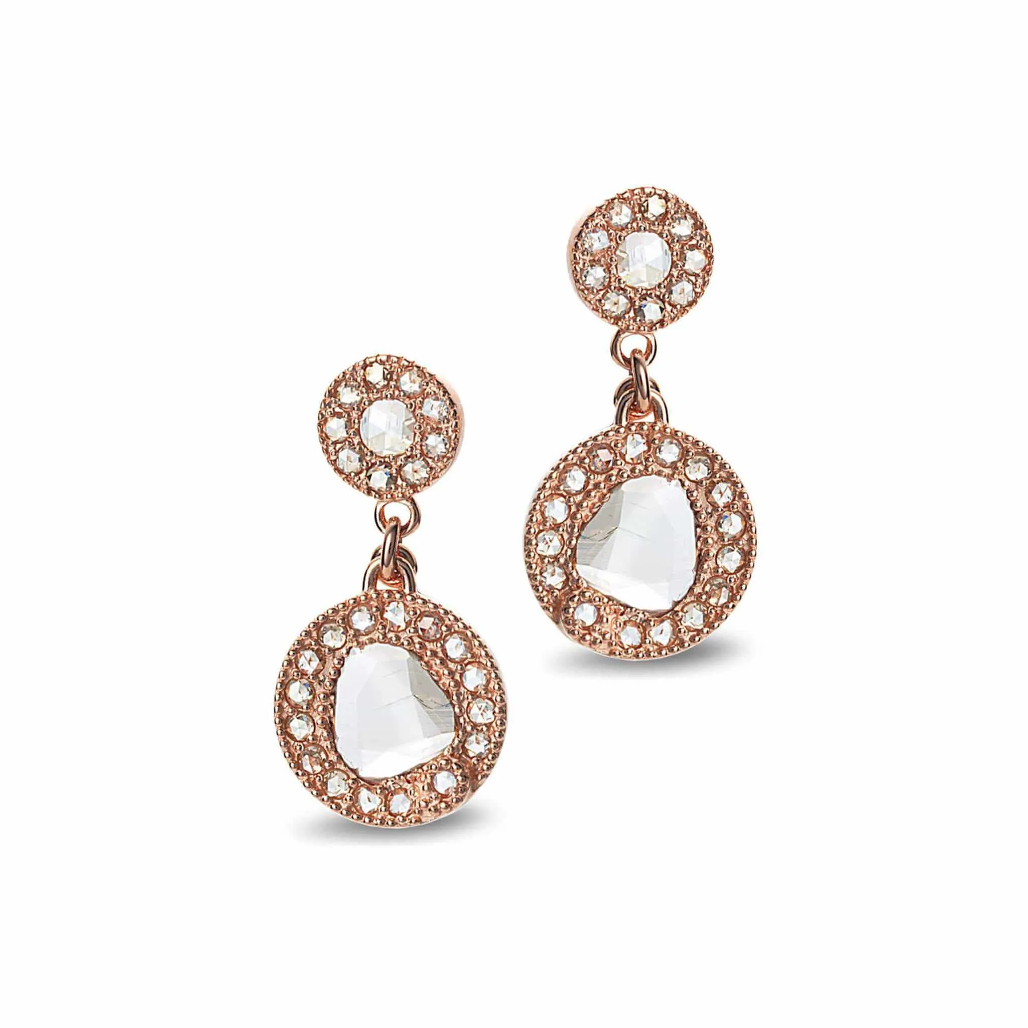 Eternity Rose Gold Drop Earrings