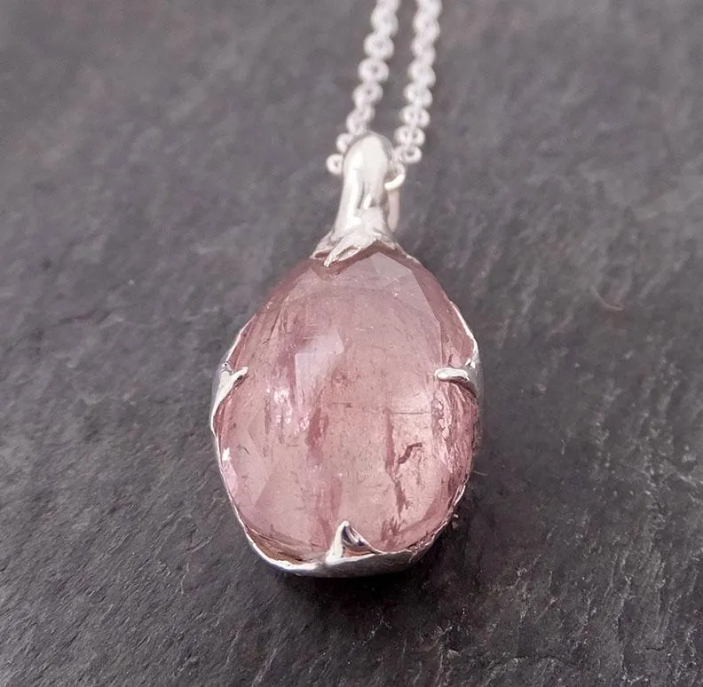 fancy cut pink tourmaline sterling silver pendant gemstone necklace gemstone jewelry byangeline ss00016 Alternative Engagement