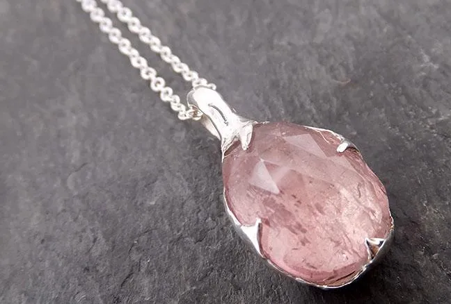 fancy cut pink tourmaline sterling silver pendant gemstone necklace gemstone jewelry byangeline ss00016 Alternative Engagement