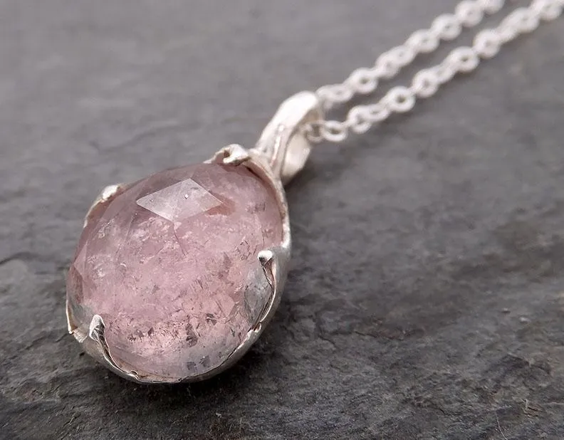 fancy cut pink tourmaline sterling silver pendant gemstone necklace gemstone jewelry byangeline ss00023 Alternative Engagement