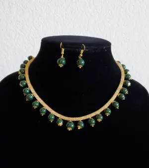 Fancy Green Beads Necklace Set GG45