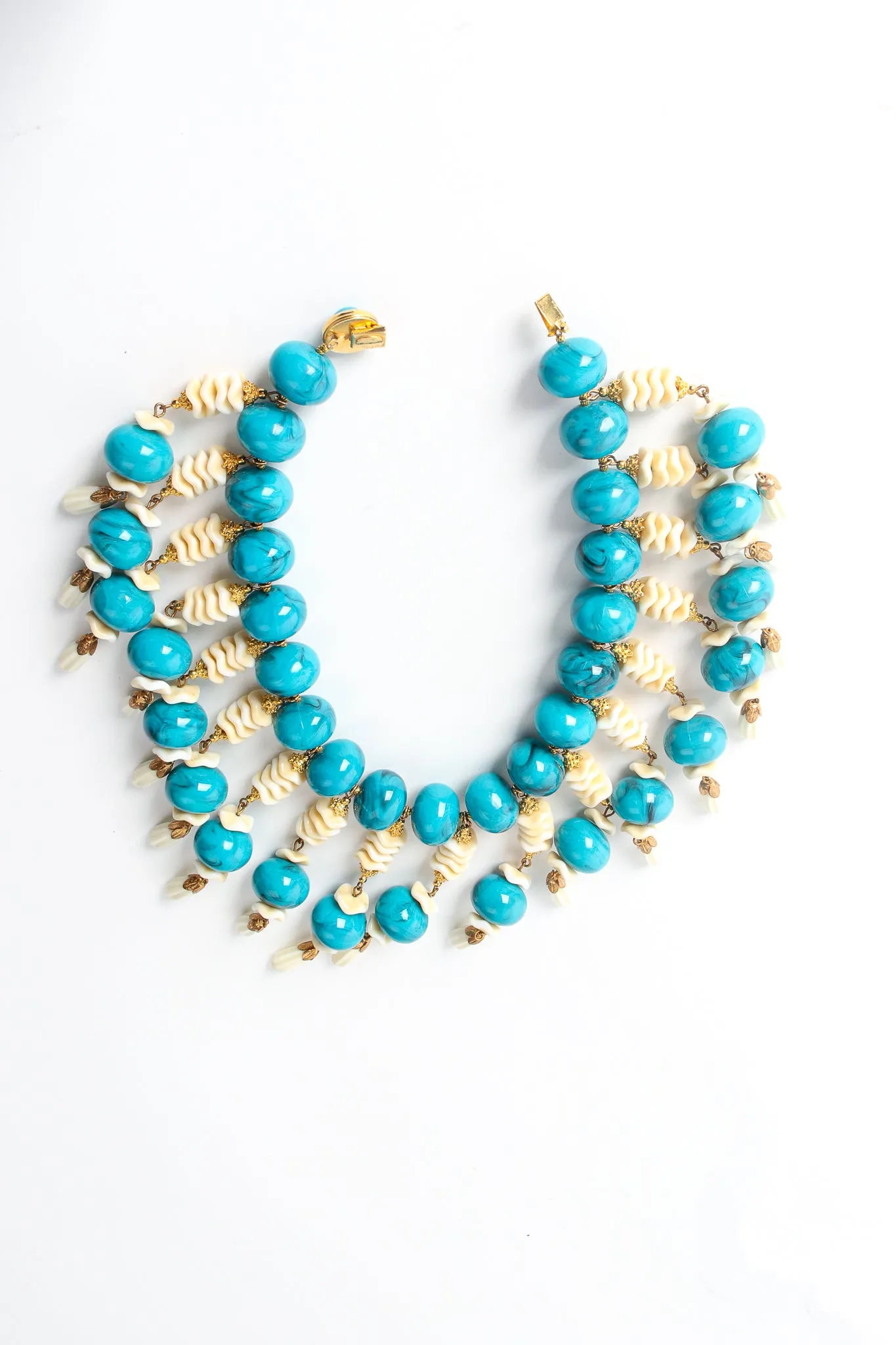 Faux Turquoise Bead Collar Necklace
