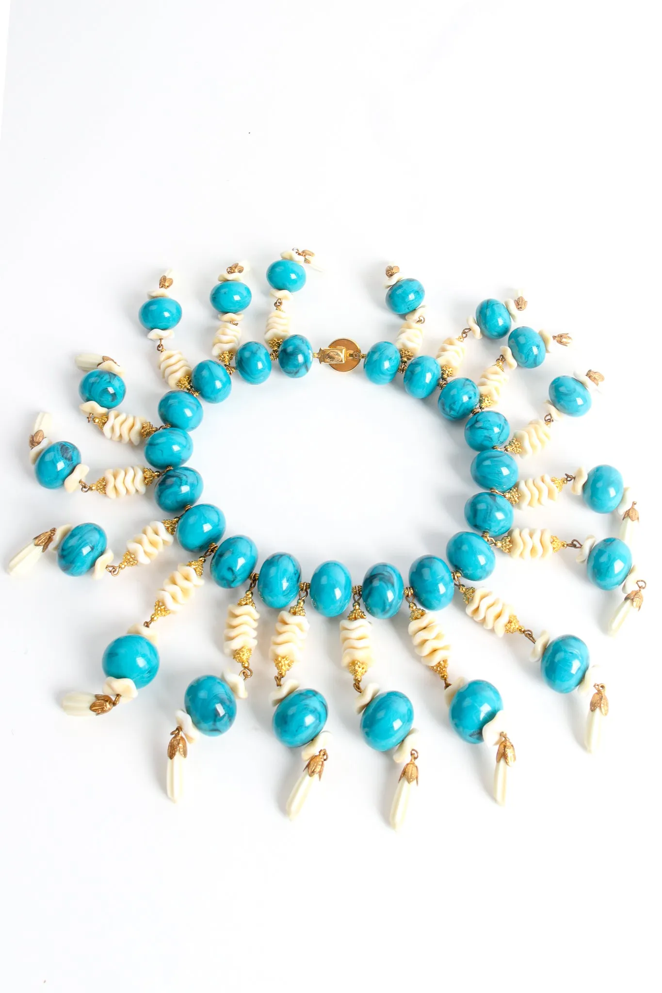 Faux Turquoise Bead Collar Necklace