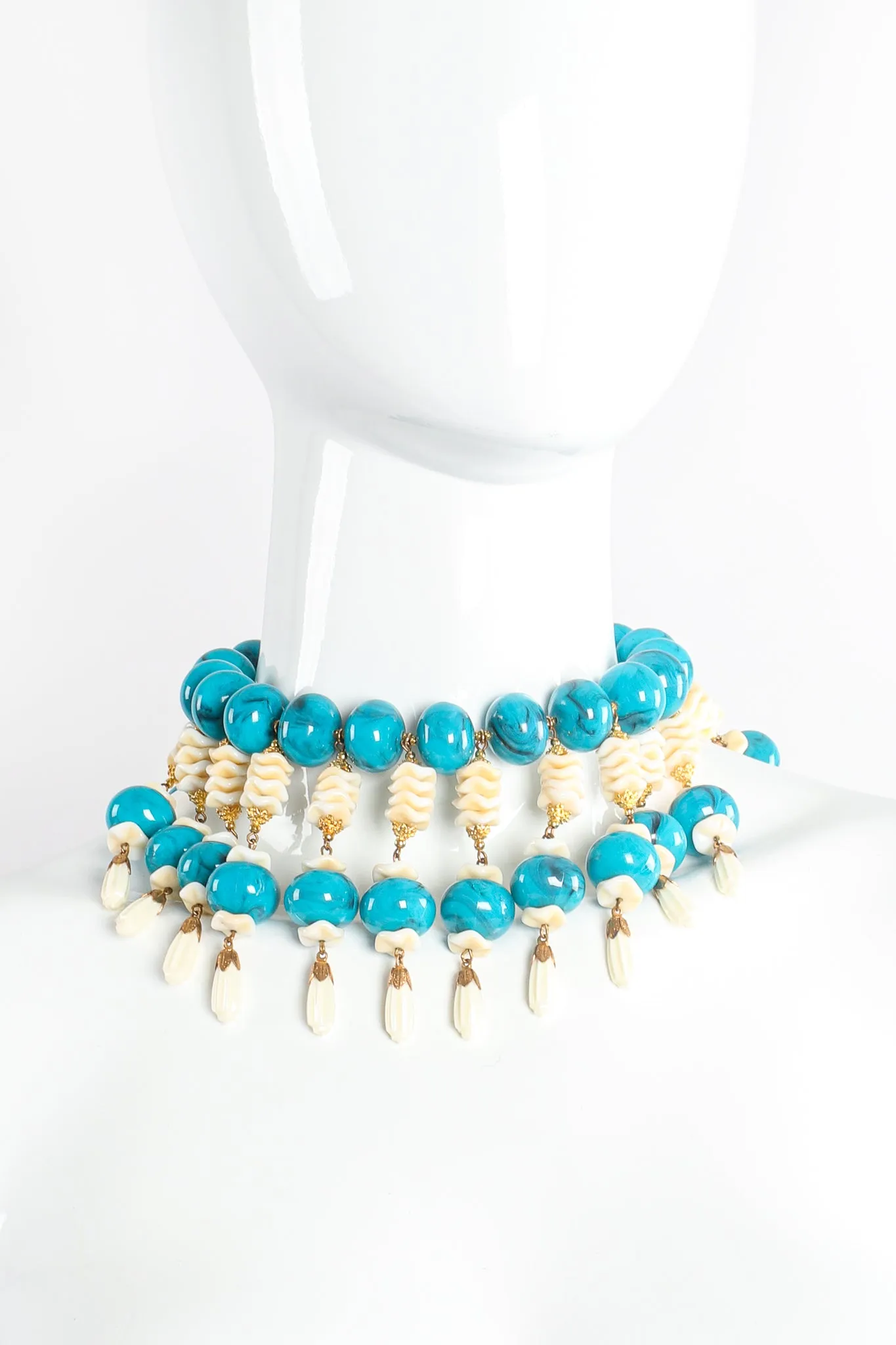 Faux Turquoise Bead Collar Necklace