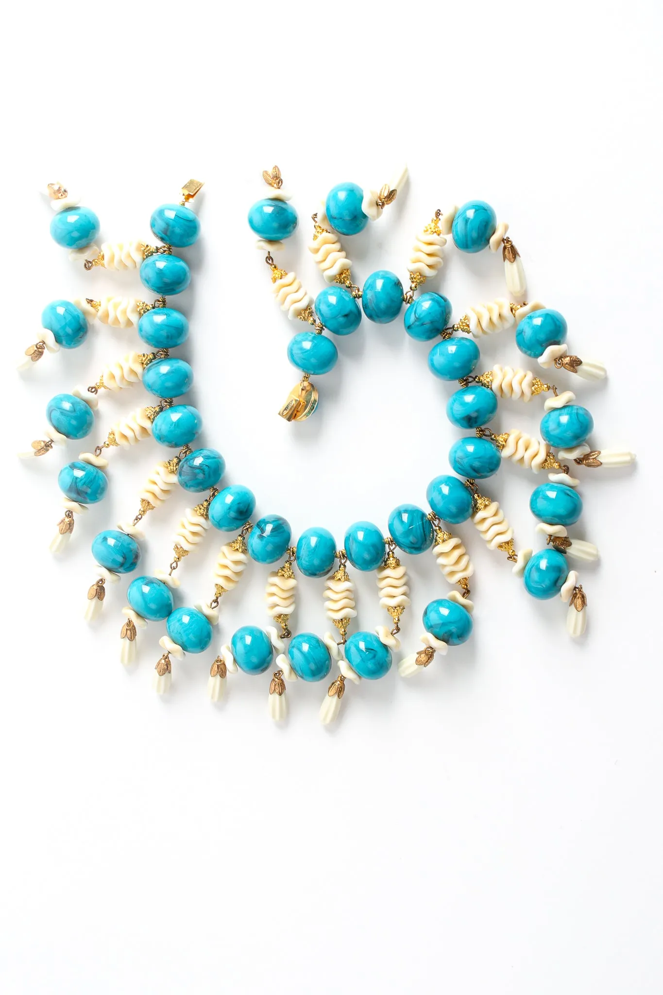 Faux Turquoise Bead Collar Necklace