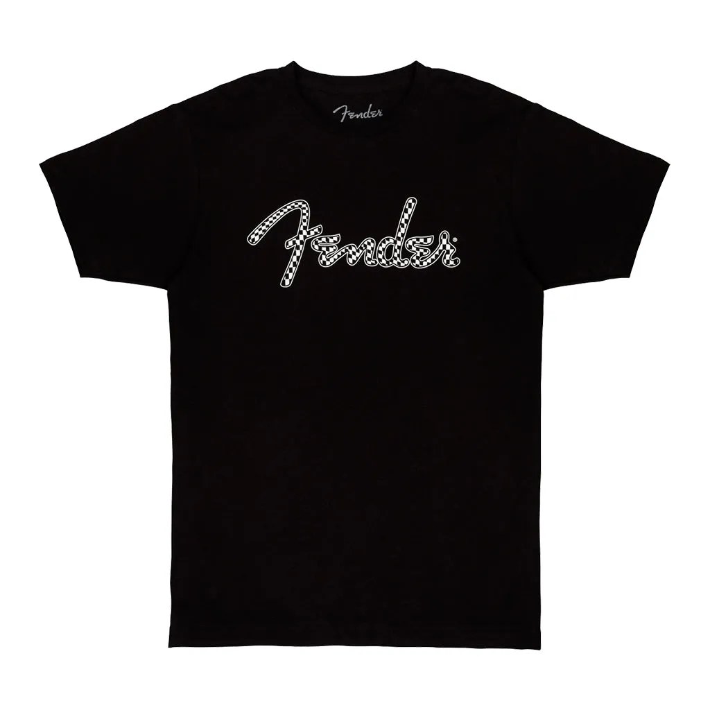 Fender Spaghetti Wavy Checker Logo Tee Black XL