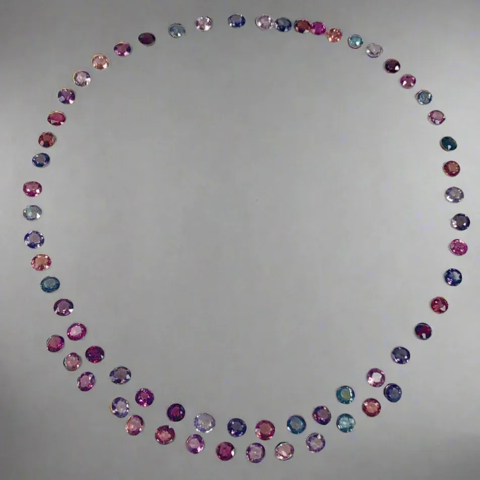 Fine Natural Spinel Necklace 18K Gold