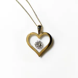 Floating Diamond Cluster - Heart Shaped Pendant