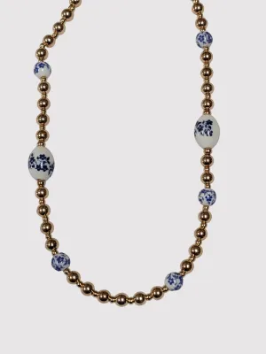 Floral Ceramic Beaded Necklace
