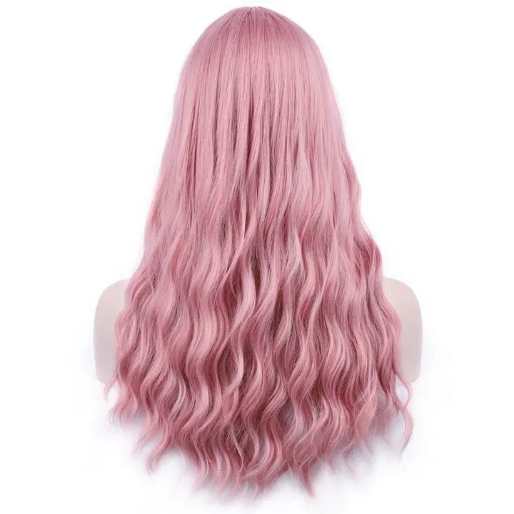 Fluffy Curly Wavy Human Hair Feel Full 26 Inch Wig