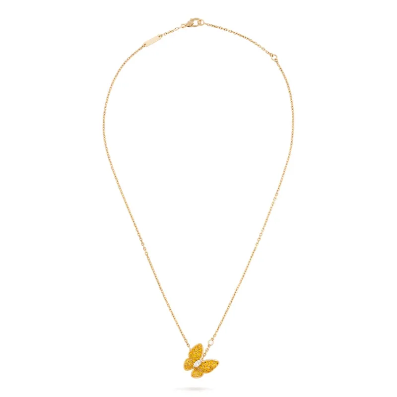 Fluttering Butterfly Pendant Necklace