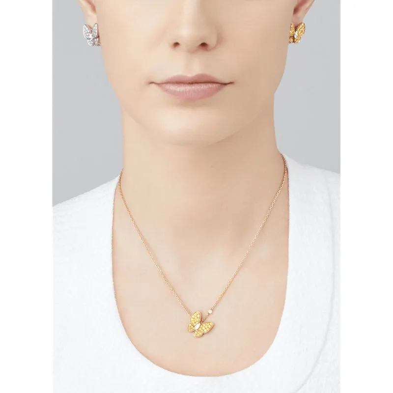 Fluttering Butterfly Pendant Necklace