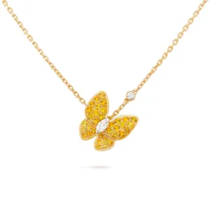Fluttering Butterfly Pendant Necklace