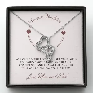 Follow Your Dreams-Sentimental Double Hearts Necklace for Daughter