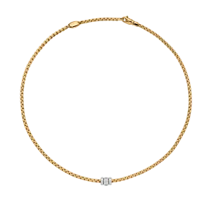 Fope Eka 18k Yellow and White Gold Rhombus-Set Diamond Necklace