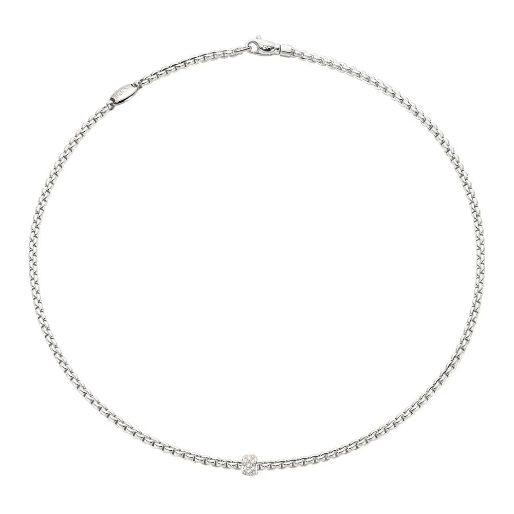 Fope White Gold and Diamond Eka Tiny Necklace