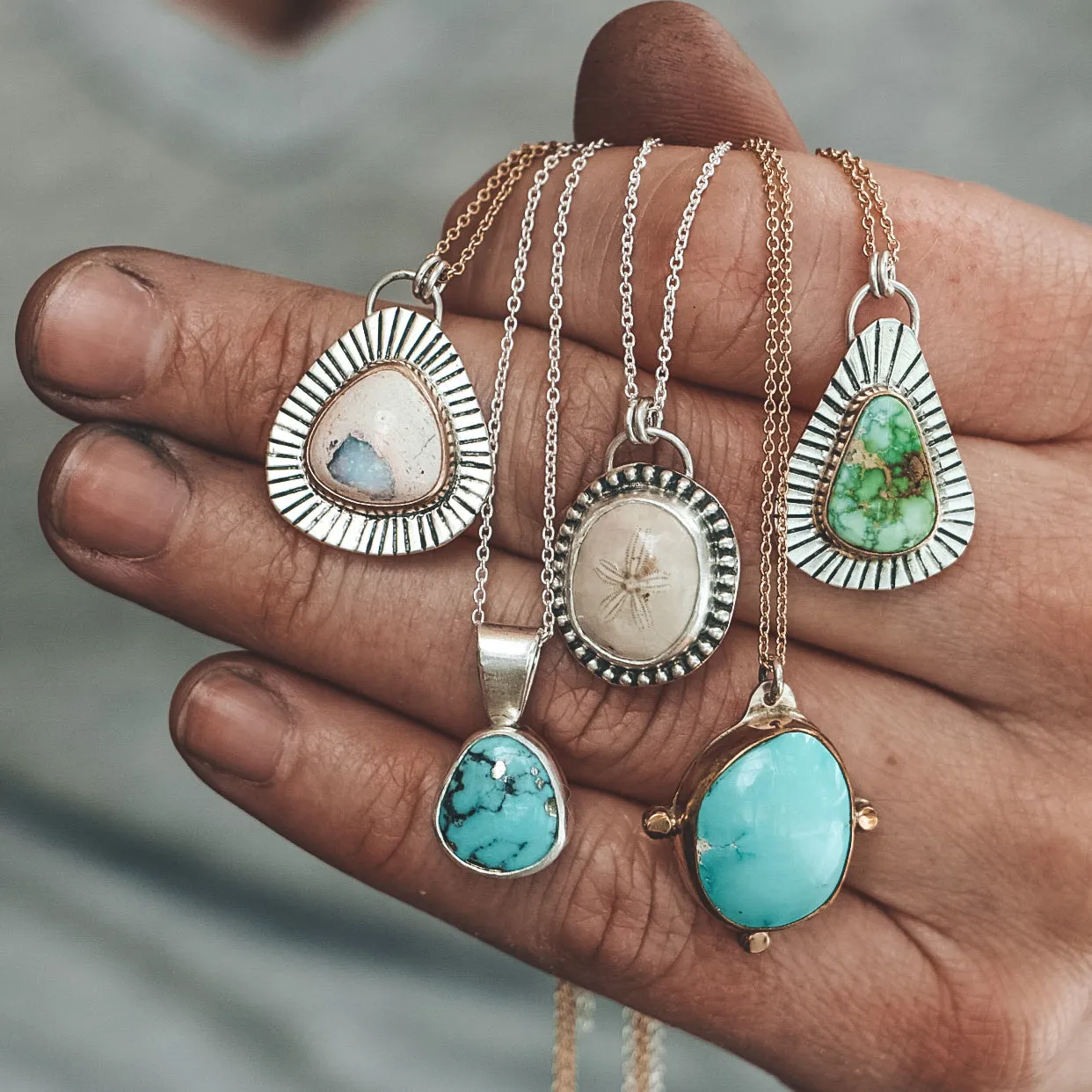 Fossilized Sand Dollar Necklace #1