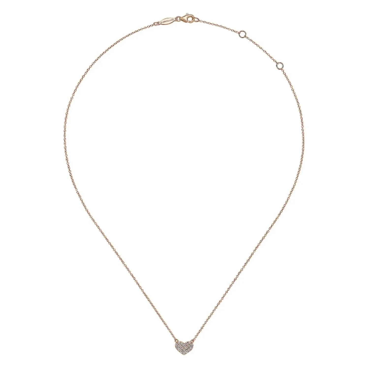 Gabriel & Co. Petite Pave Diamond Heart Pendant