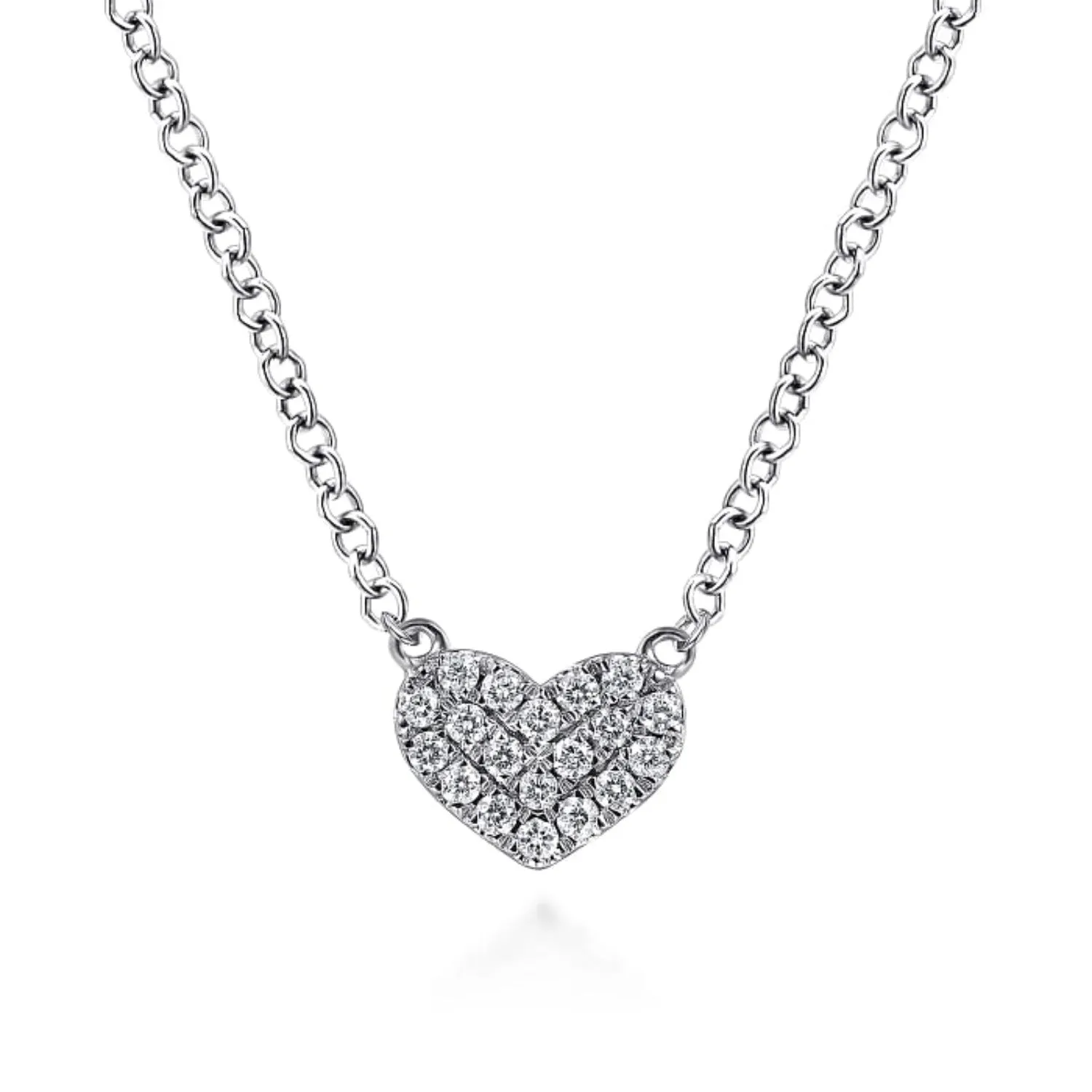 Gabriel & Co. Petite Pave Diamond Heart Pendant