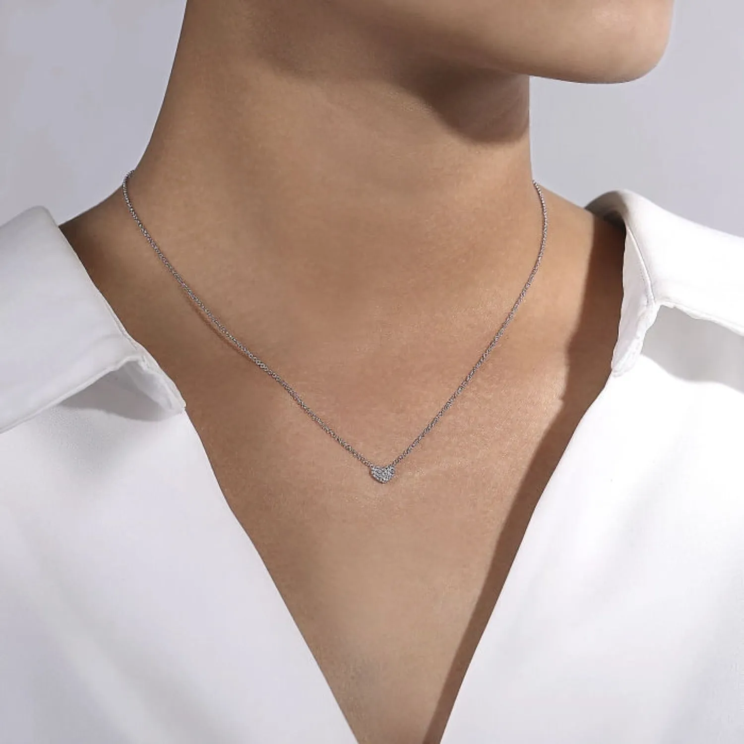 Gabriel & Co. Petite Pave Diamond Heart Pendant
