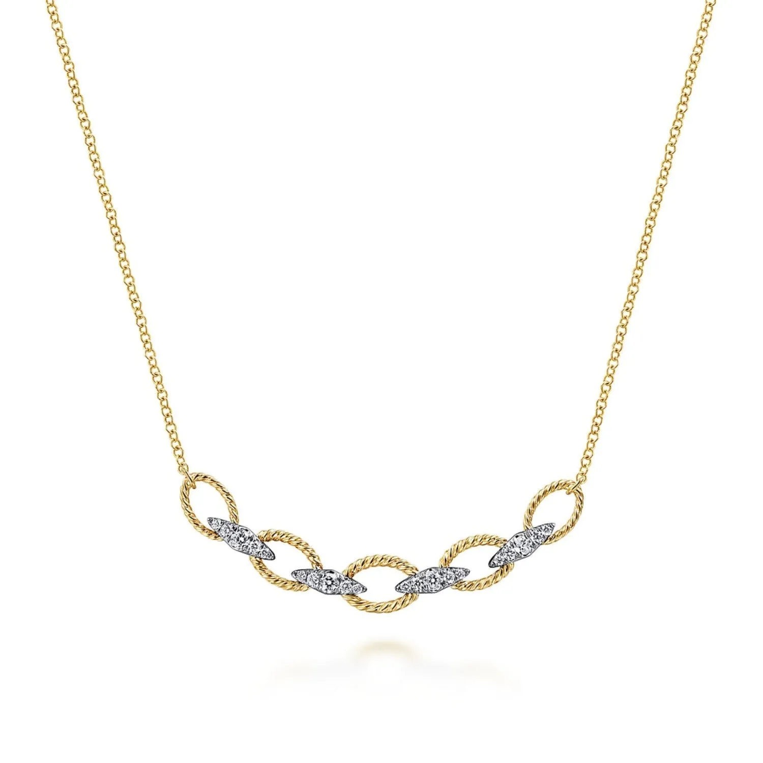 Gabriel & Co. Twisted Rope Link Diamond Necklace