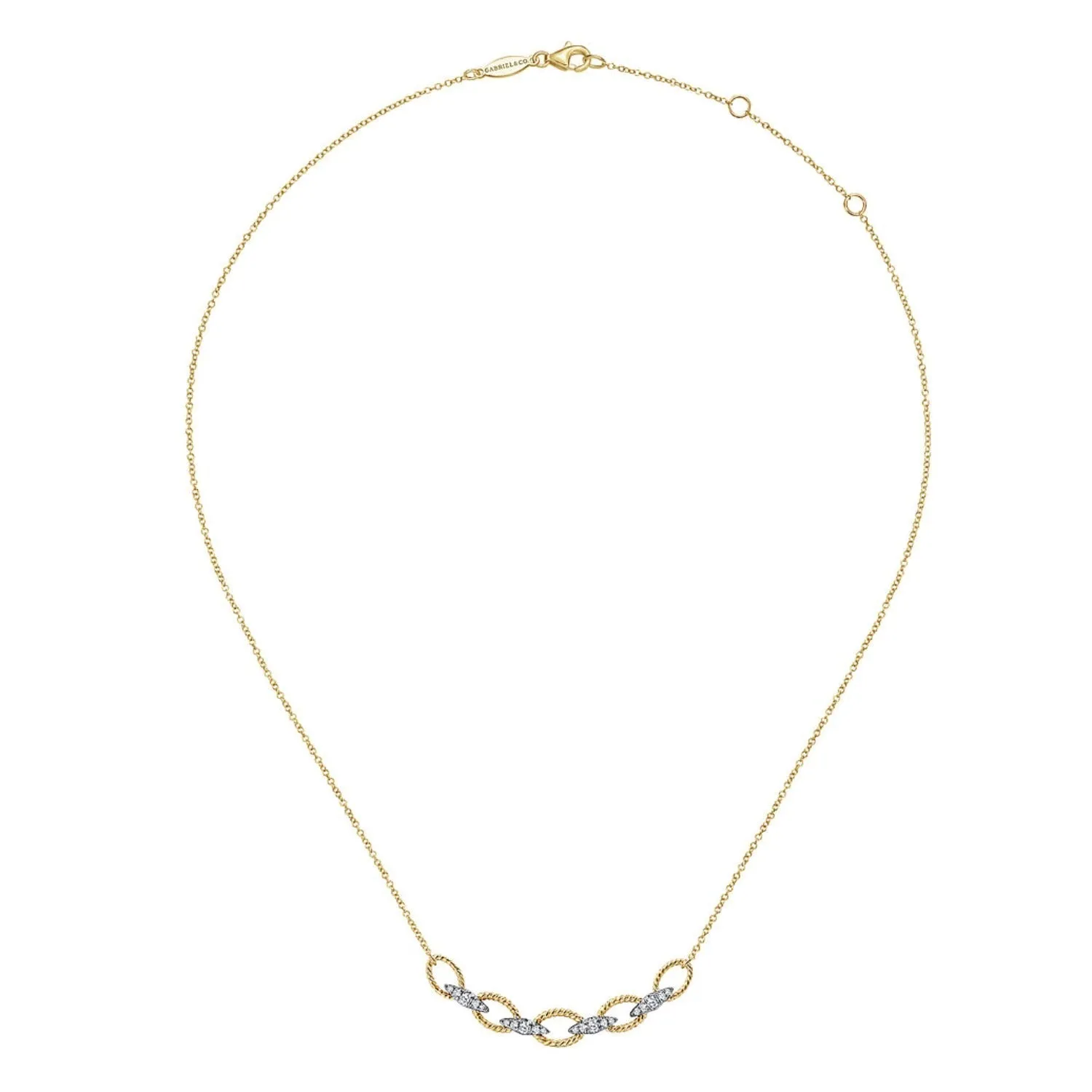 Gabriel & Co. Twisted Rope Link Diamond Necklace