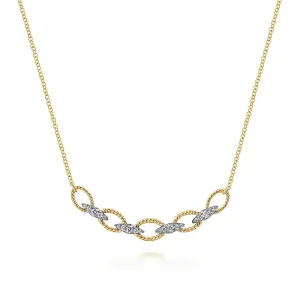 Gabriel & Co. Twisted Rope Link Diamond Necklace