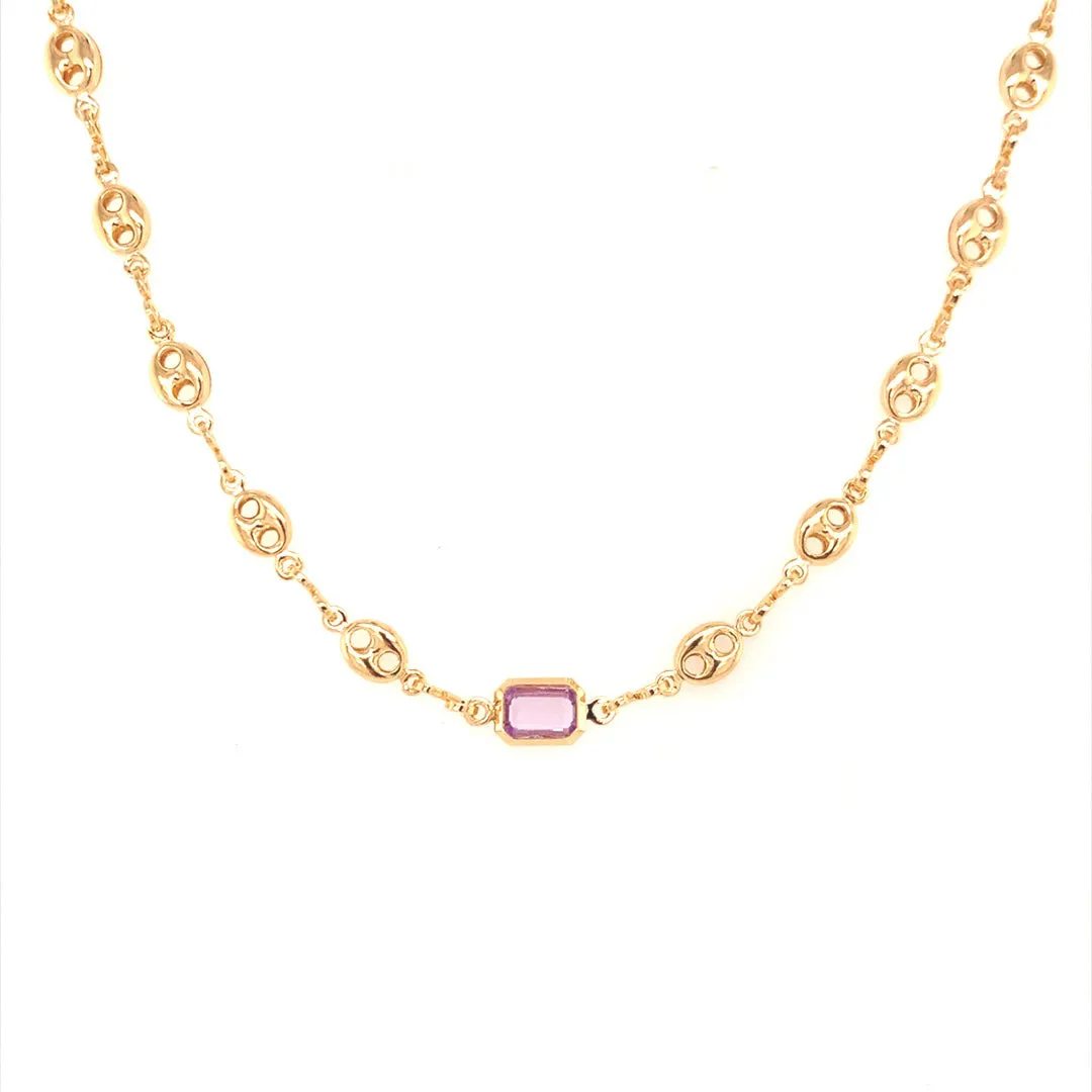 Gali Mini Gemstone Puff Necklace