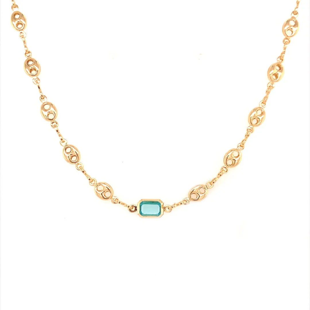 Gali Mini Gemstone Puff Necklace