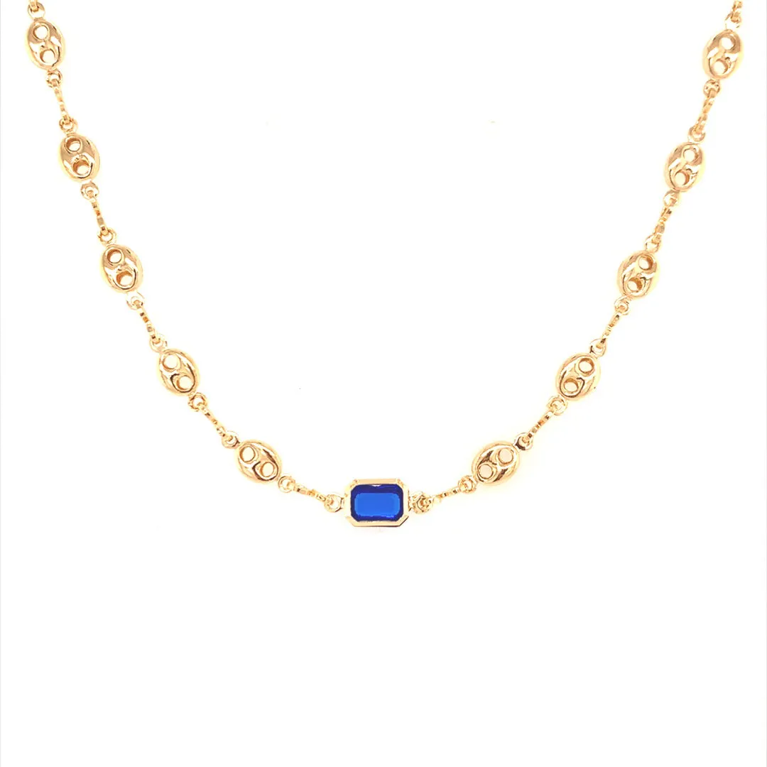 Gali Mini Gemstone Puff Necklace