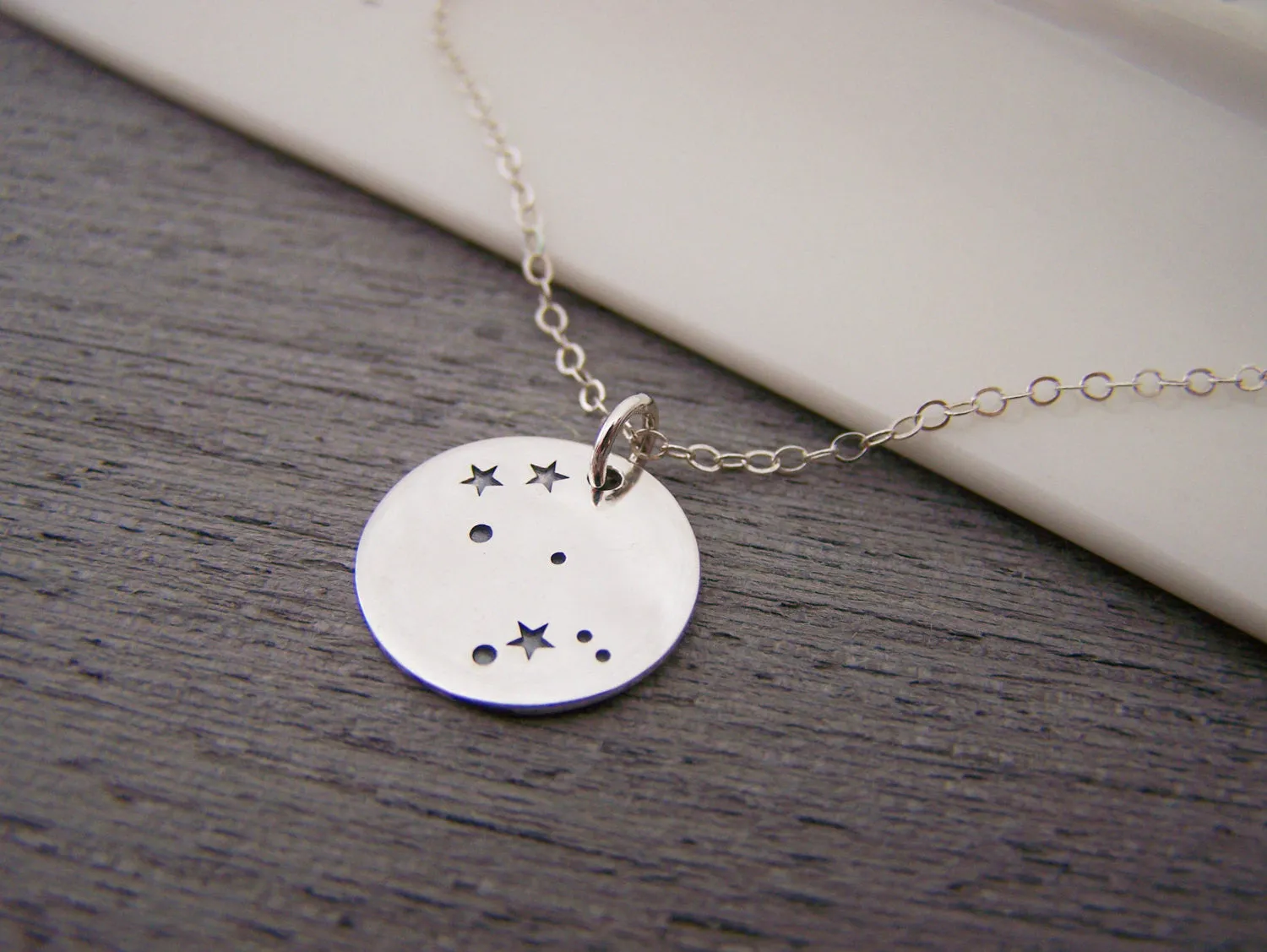 Gemini Zodiac Constellation Sterling Silver Necklace