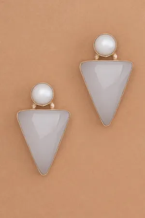 Geometric Inverted Triangle Drop Earrings