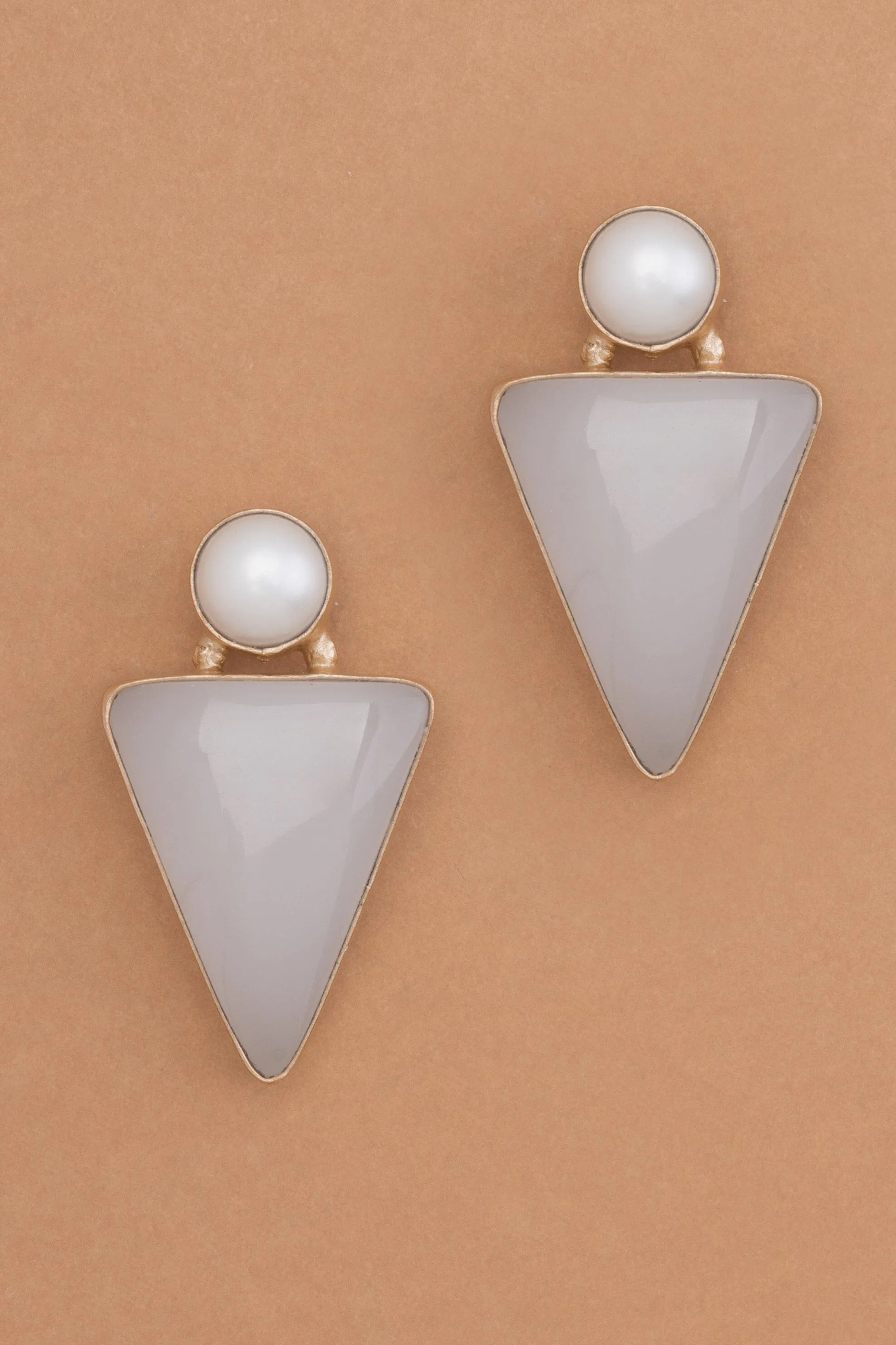 Geometric Inverted Triangle Drop Earrings