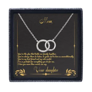Gift for Mom, You're the Glue That Holds Our Family Together - Interlocking Circles Necklace