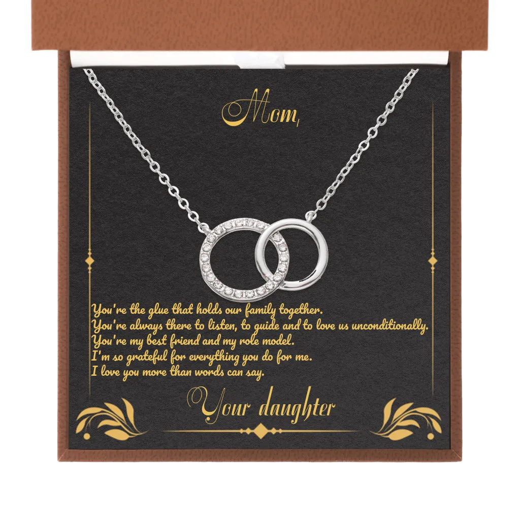 Gift for Mom, You're the Glue That Holds Our Family Together - Interlocking Circles Necklace