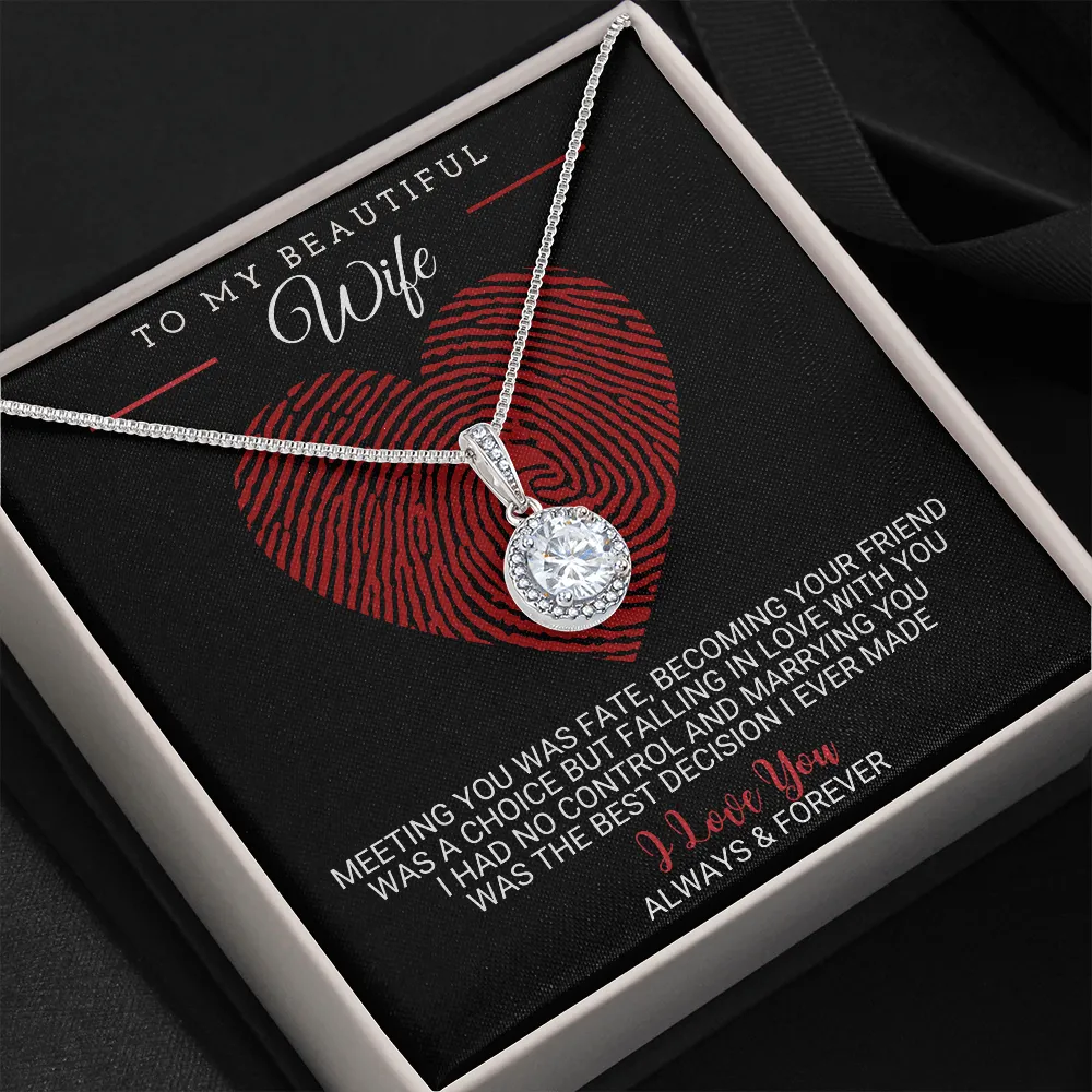 Gift For Wife Necklace Cubic Zirconia Pendant Anniversary Gift Birthday Gift For Women EHNWifeM24