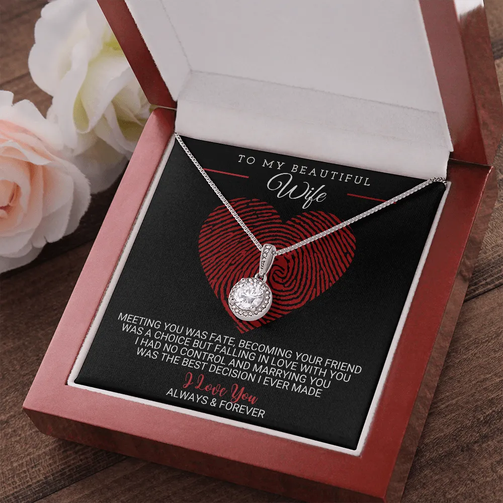 Gift For Wife Necklace Cubic Zirconia Pendant Anniversary Gift Birthday Gift For Women EHNWifeM24