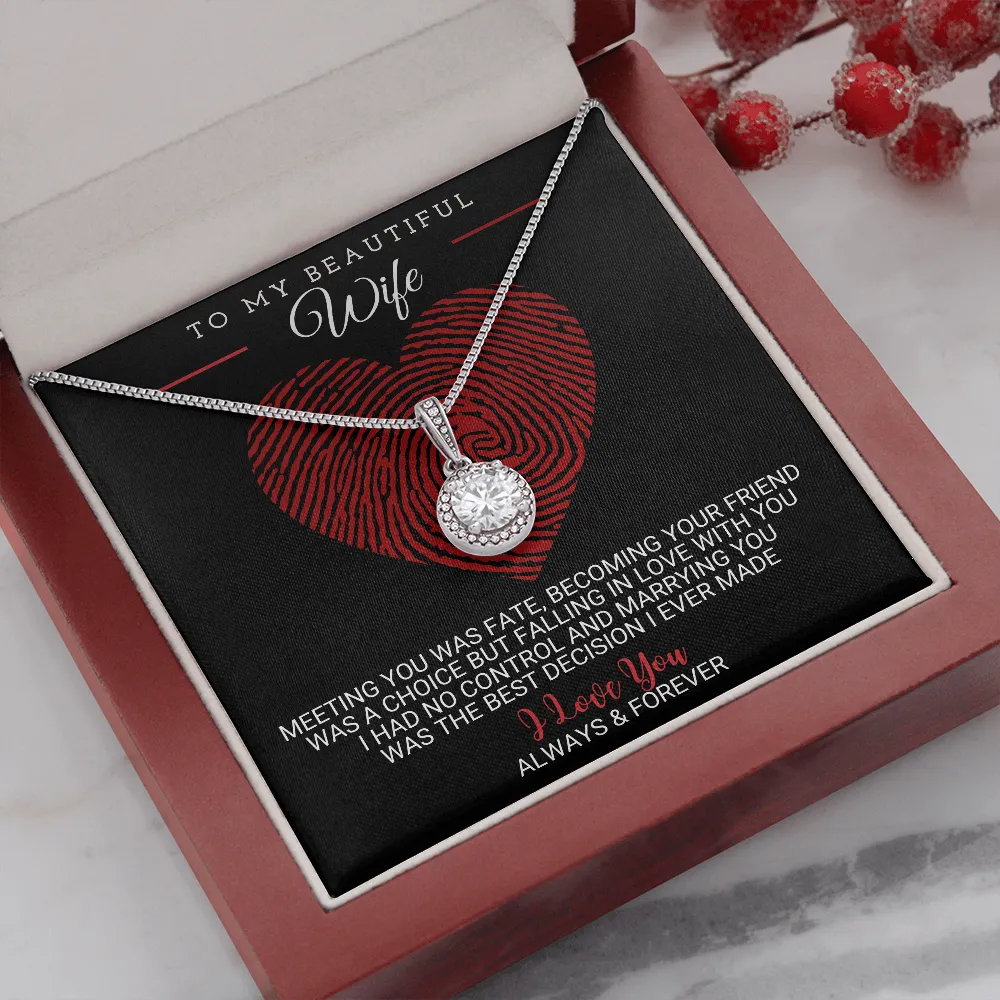 Gift For Wife Necklace Cubic Zirconia Pendant Anniversary Gift Birthday Gift For Women EHNWifeM24